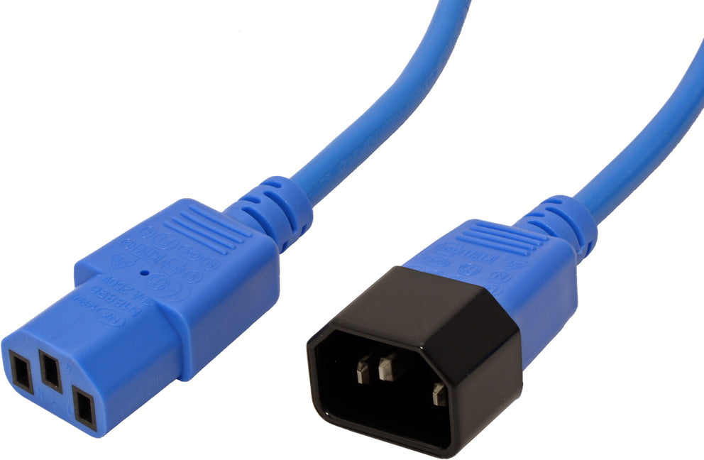 ROLINE Netzkabel – IEC C14 zu IEC C13, 0,8 m, 250 V/10 A, Blau