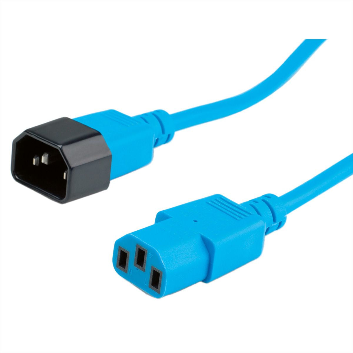 ROLINE Netzkabel – IEC C14 zu IEC C13, 0,8 m, 250 V/10 A, Blau