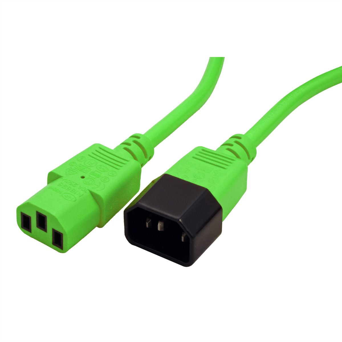 ROLINE Netzkabel – IEC C14–IEC C13, 0,8 m, 250 V/10 A, grün