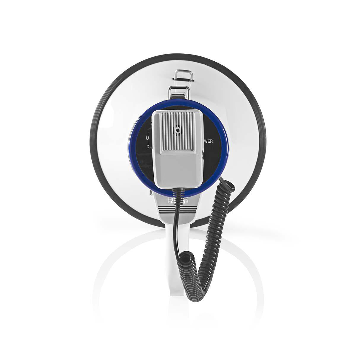 Nedis Megaphon – Reichweite 1500 m, 120 dB, mit Sirene, batteriebetrieben – Weiss