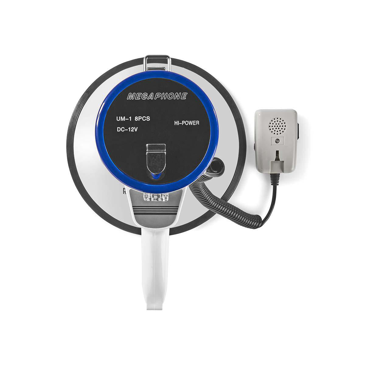 Nedis Megaphon – Reichweite 1500 m, 120 dB, mit Sirene, batteriebetrieben – Weiss