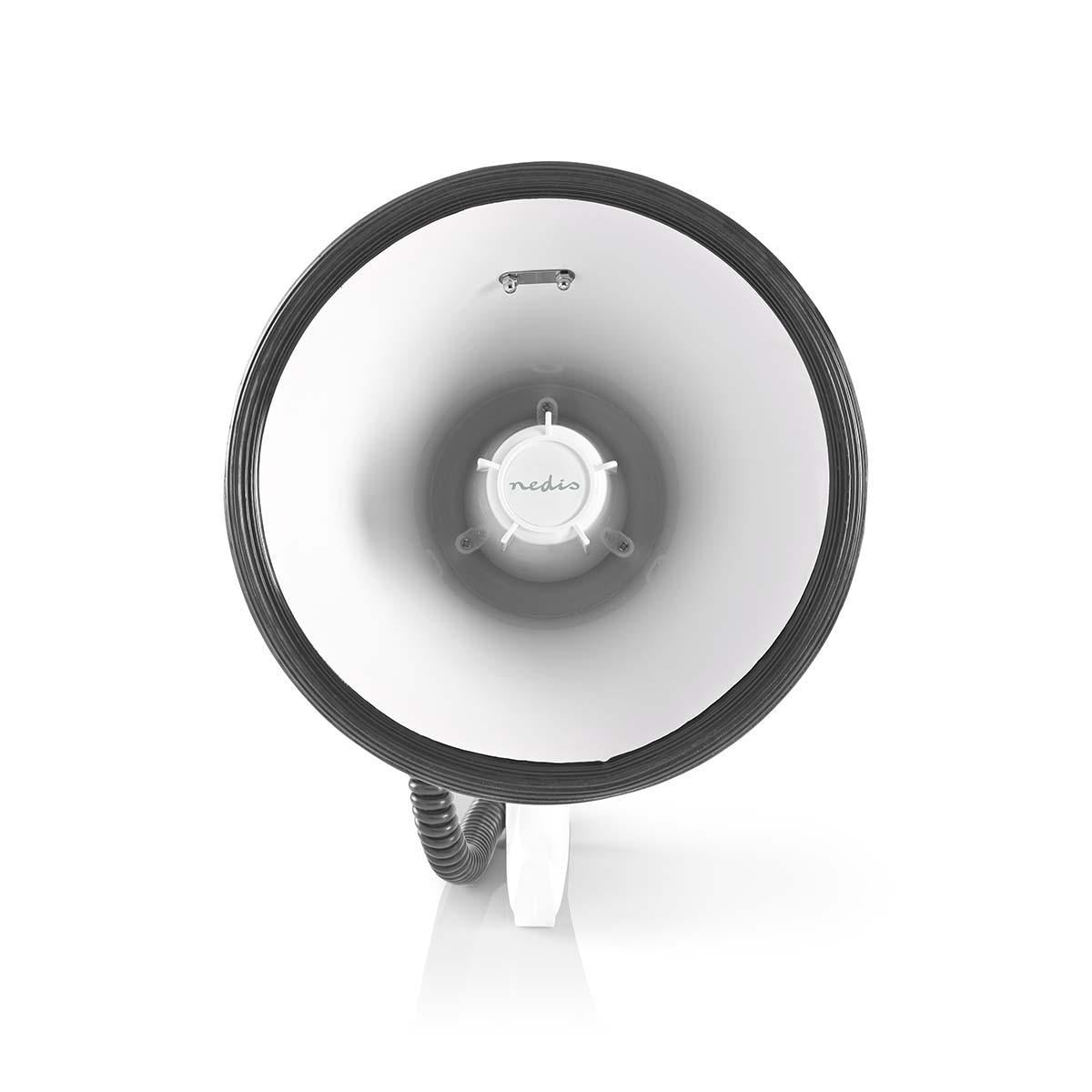 Nedis Megaphon – Reichweite 1500 m, 120 dB, mit Sirene, batteriebetrieben – Weiss
