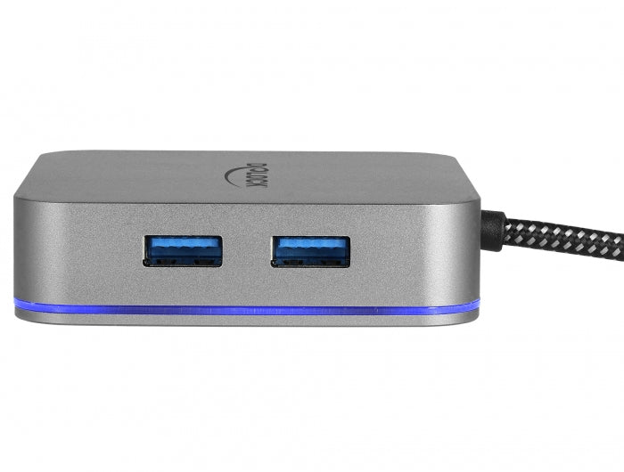 DeLOCK Dockingstation – für Tablets, USB-C, HDMI, Metall, Grau