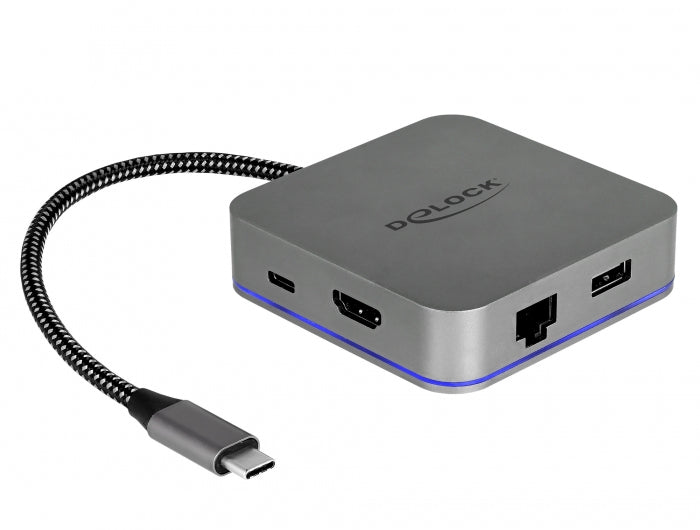 DeLOCK Dockingstation – für Tablets, USB-C, HDMI, Metall, Grau