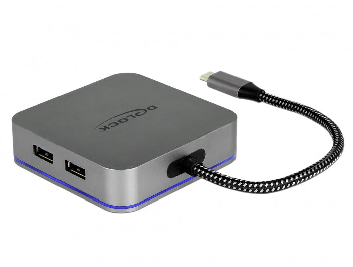 DeLOCK Dockingstation – für Tablets, USB-C, HDMI, Metall, Grau