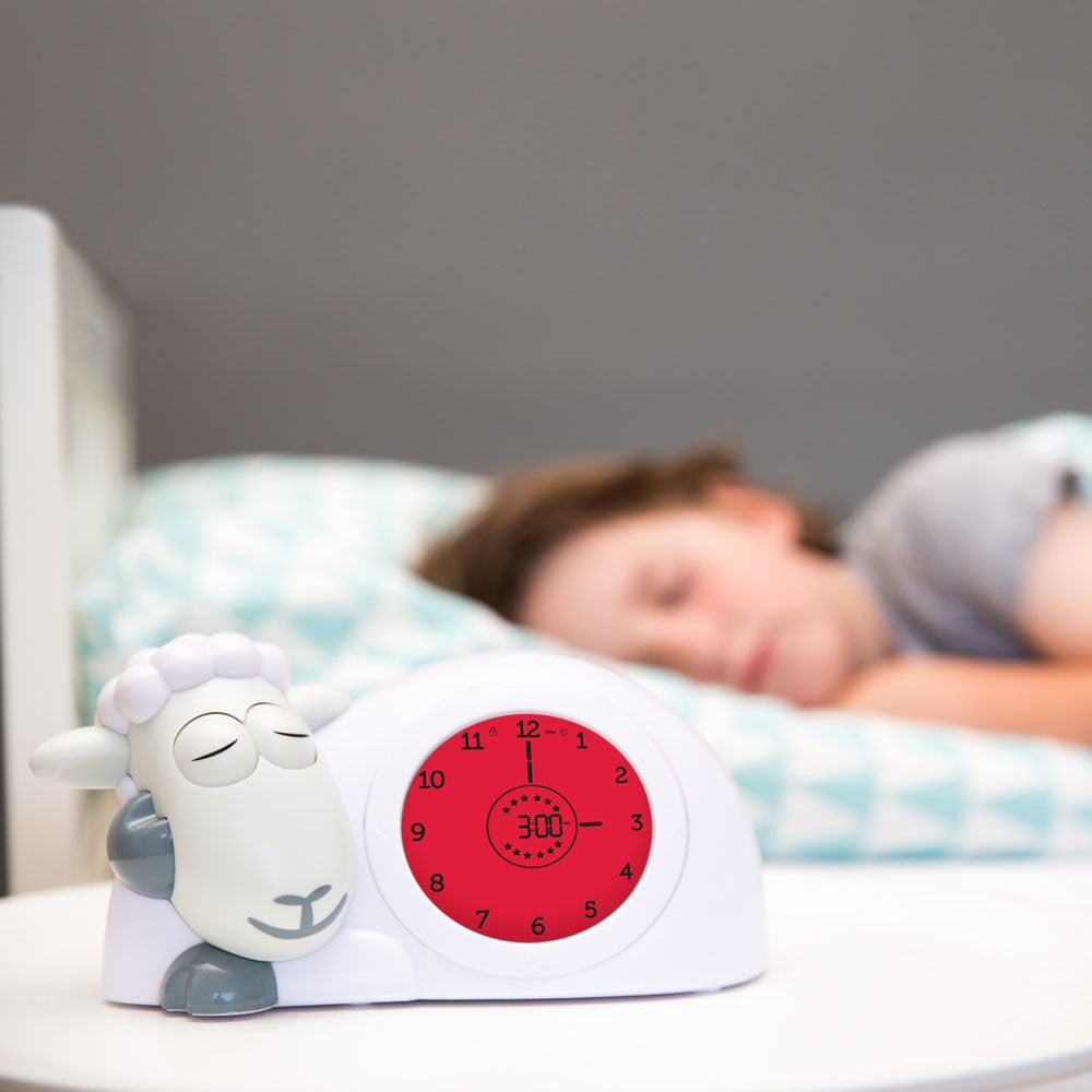 ZAZU Wecker Sleeptrainer Sam – digital – 20 × 12 × 14 cm, weiss, Timer, USB