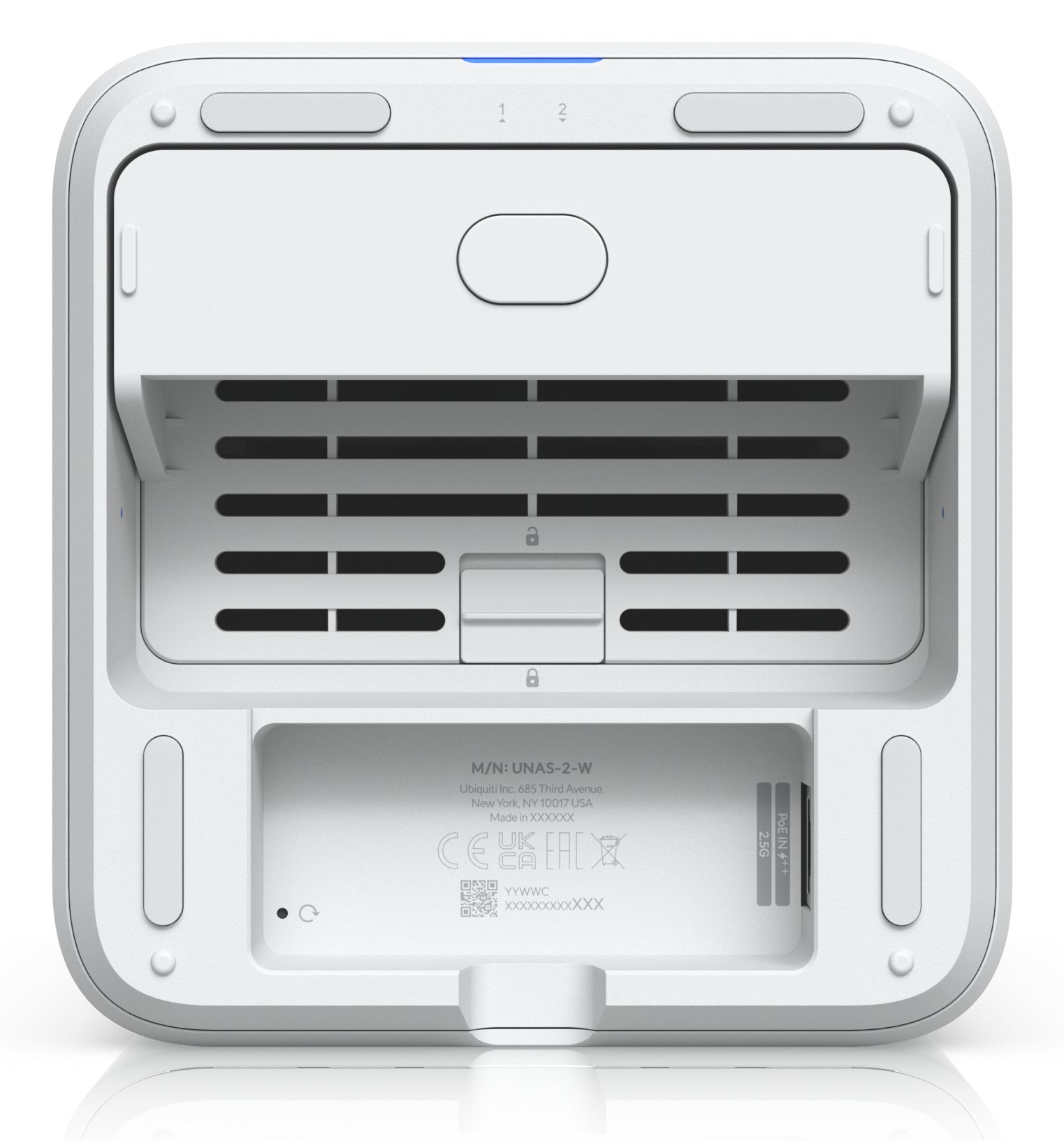 Ubiquiti UniFi Network Attached – 2-Bay Desktop NAS – ARM Cortex-A57, 4 GB RAM, 2,5GbE, für 3,5" HDD