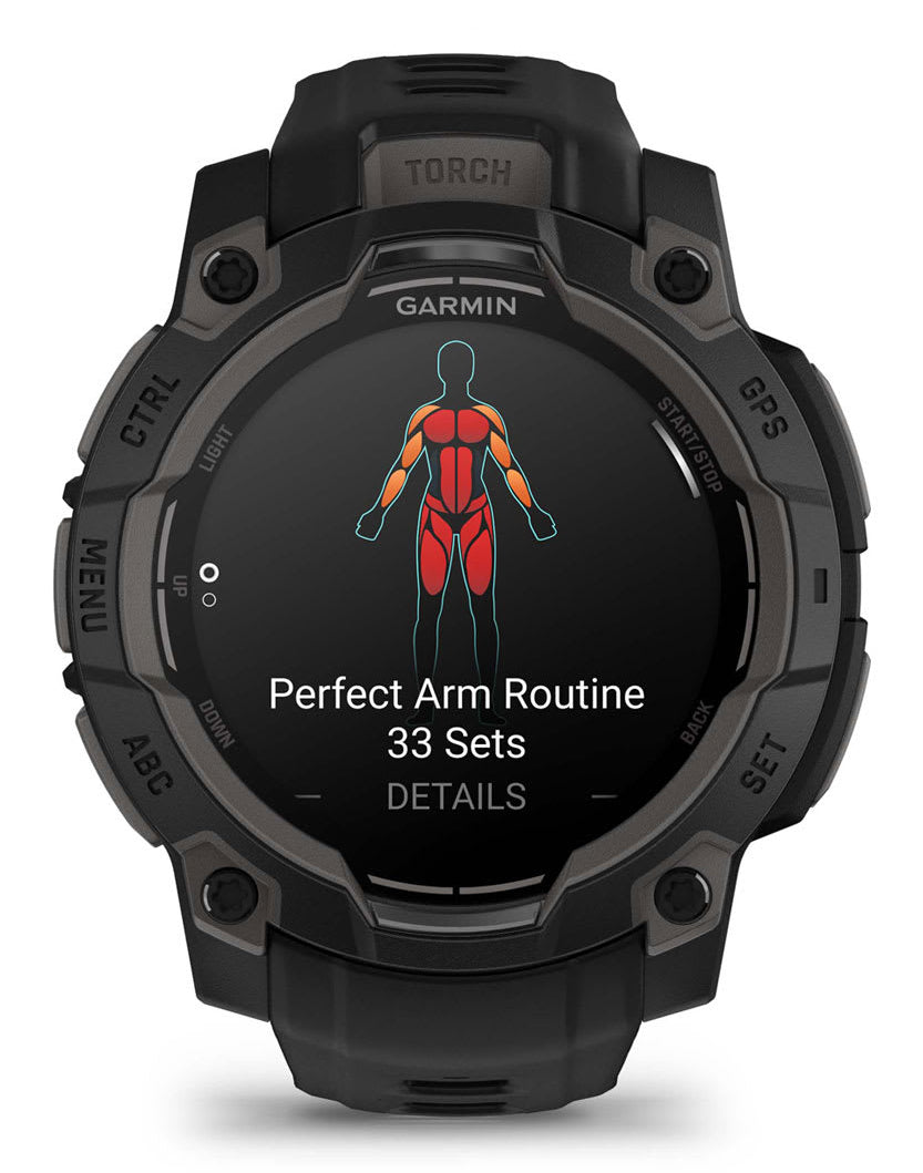 Garmin Instinct 3 – GPS-Smartwatch – 45 mm, 1,2" AMOLED, NFC, 10 ATM, Schwarz, Silikonband