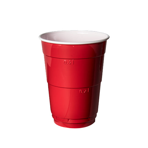 Papstar Bierbecher, PS – 4 dl, rot/weiss – 10 Stk.