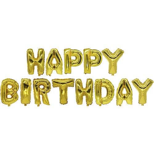 Papstar Folienballon Happy Birthday – Gold – 35 cm – Folie – 1 Stk