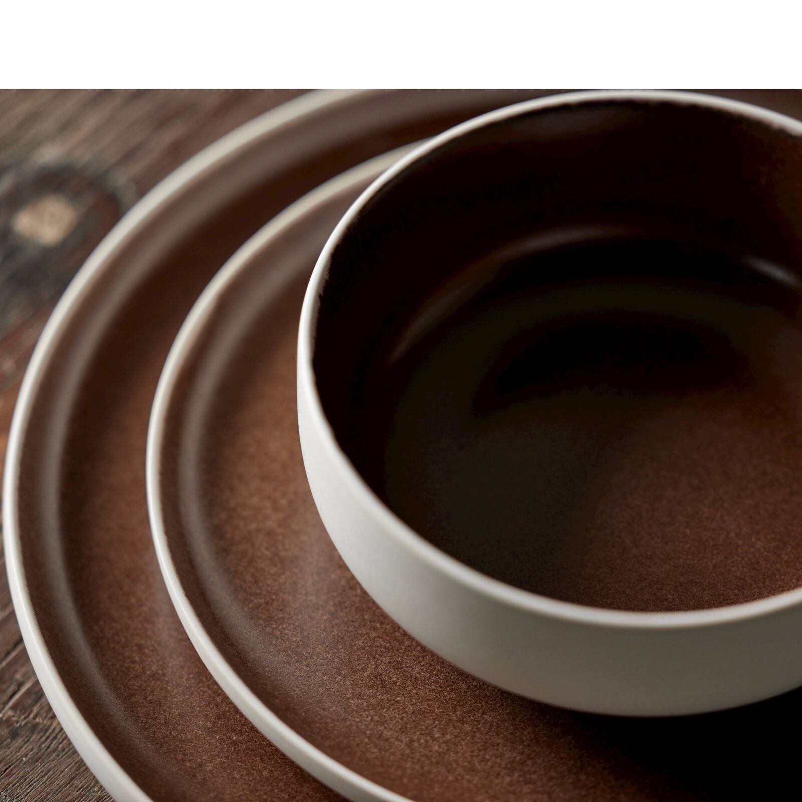 Studio Round Schale North – Ø 15 cm, Steingut, Braun, spülmaschinenfest, mikrowellengeeignet