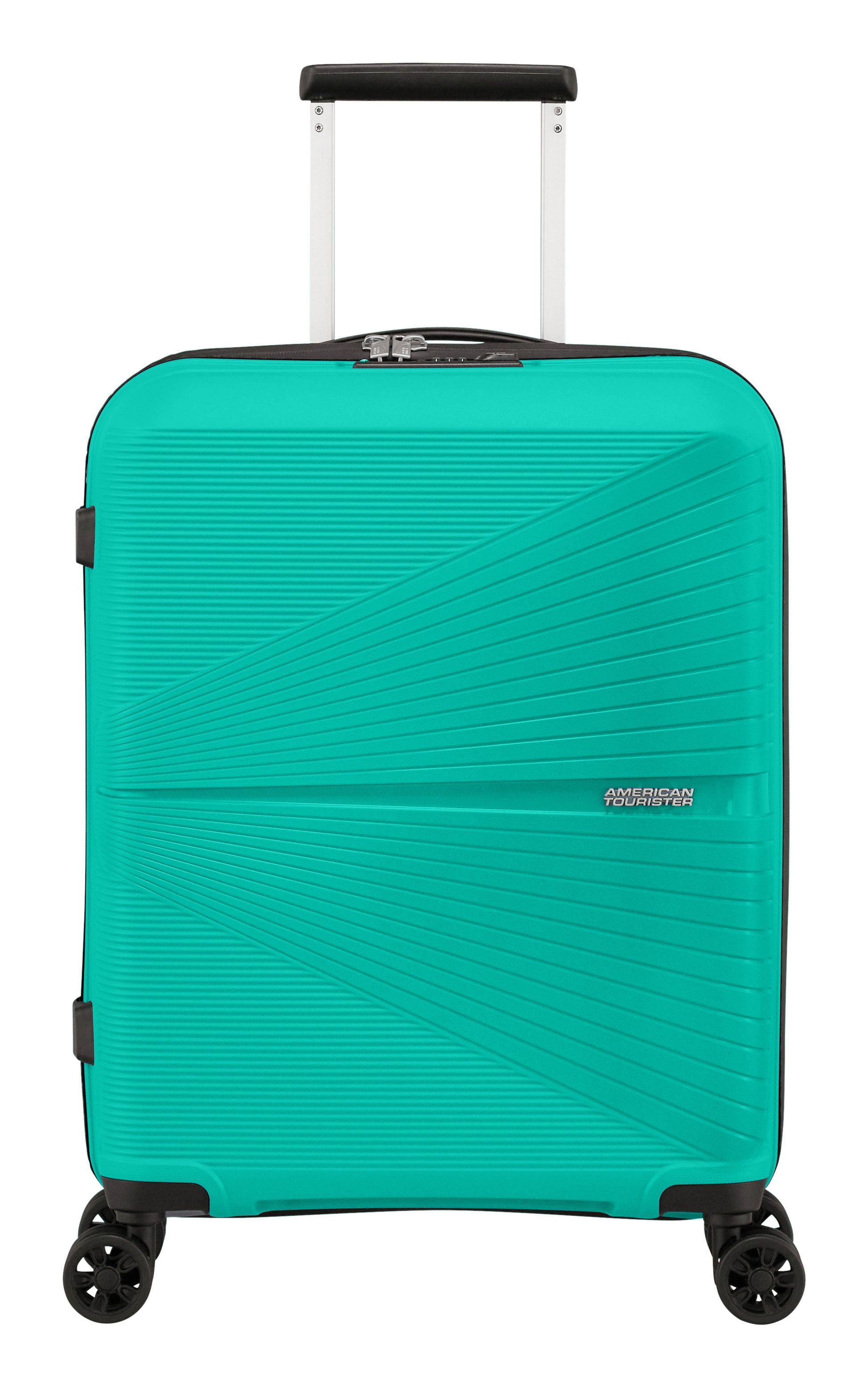 American Tourister Handgepäck-Trolley – Hartschale, 4 Doppelrollen, mit TSA, Aqua Grün, 40 × 50 × 20 cm
