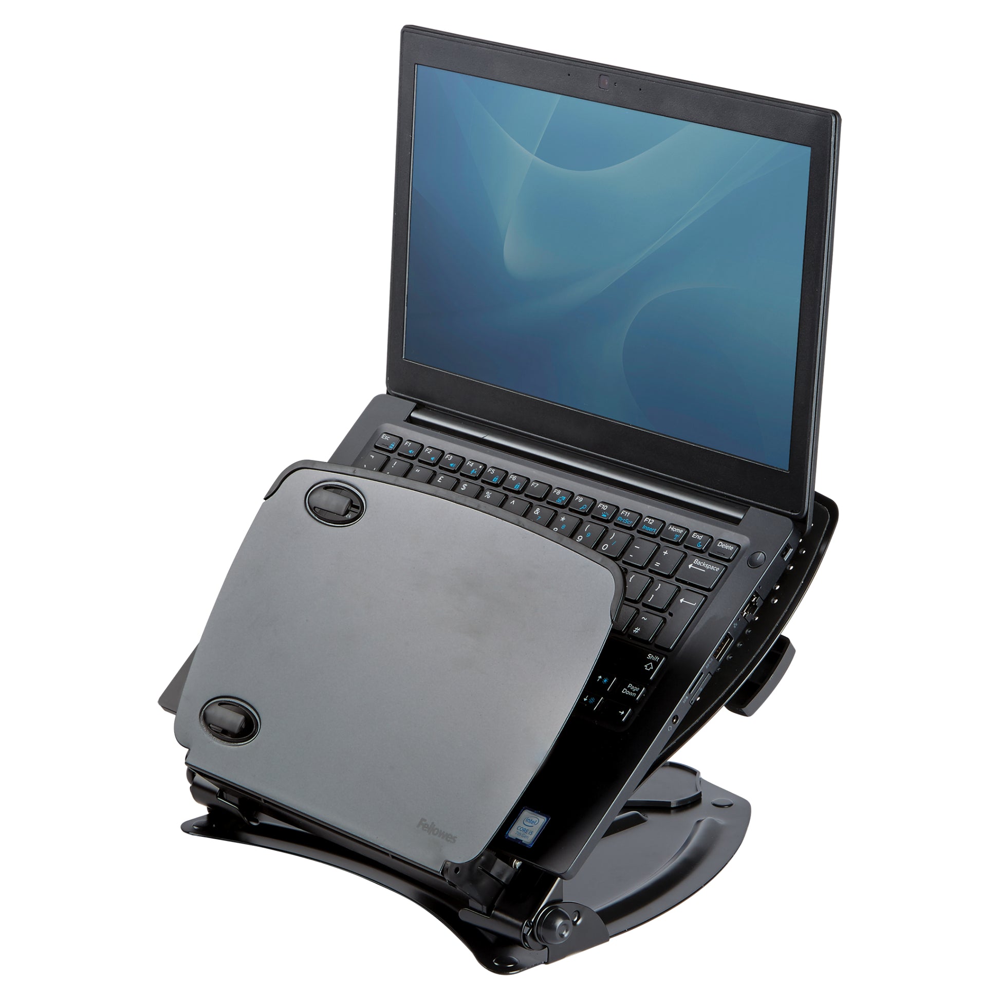 Fellowes Workstation Professional Laptop-Ständer – bis 17"/6 kg – 4× USB 2.0 – Schwarz