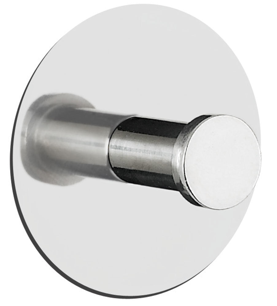 Spirella Klebehaken Punt-Round – Edelstahl, 1 kg, Klebestreifen, Ø6 cm, Chrom