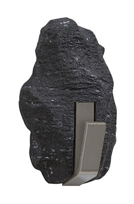 Spirella Haken – 8,5×5,1 cm, Steingut, 1 kg, Klebestreifen, Schwarz