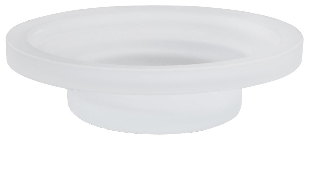 Spirella Seifenhalter MILO – Glas, Wandmontiert, Ø11×4 cm, Weiss