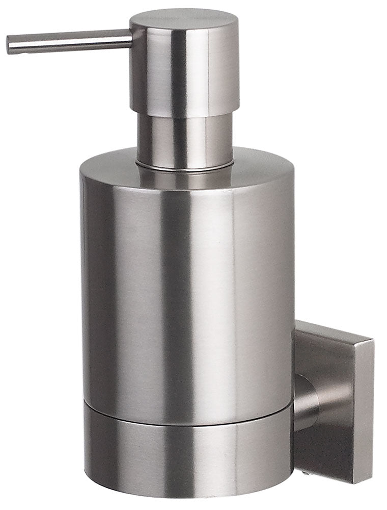 Spirella NYO-STEEL Seifenspender manuell – Wandmontage – 200 ml, Silber matt, Edelstahl