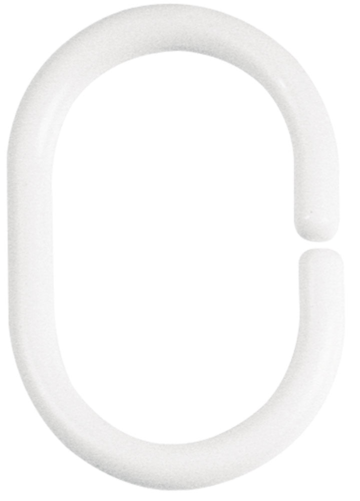 Spirella Duschvorhangringe – 4×5,8 cm, Kunststoff (Polypropylen), Weiss