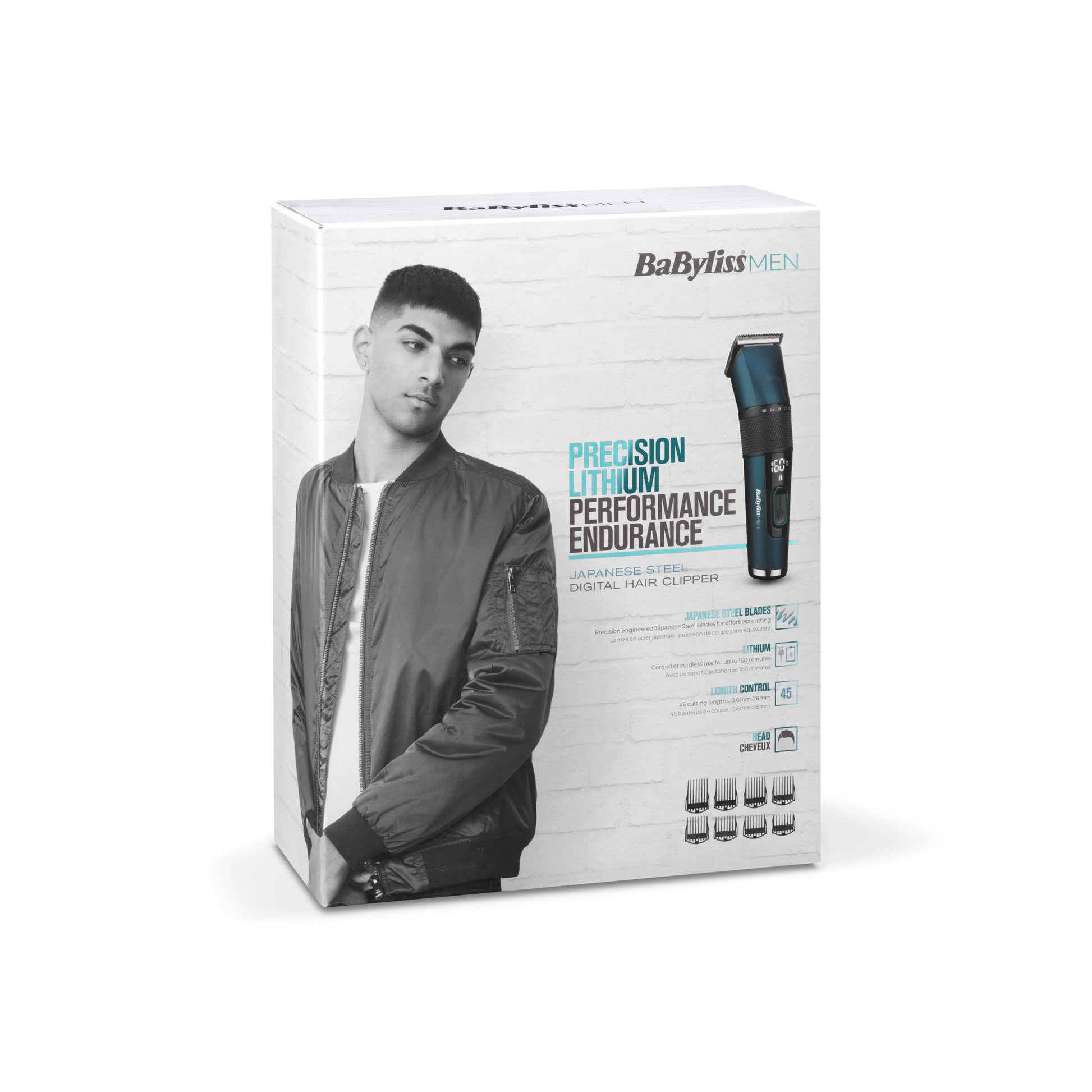 BaByliss Haarschneider E990E – Japanische Stahlklingen, 160 min Akku, 0,6–28 mm, Blau