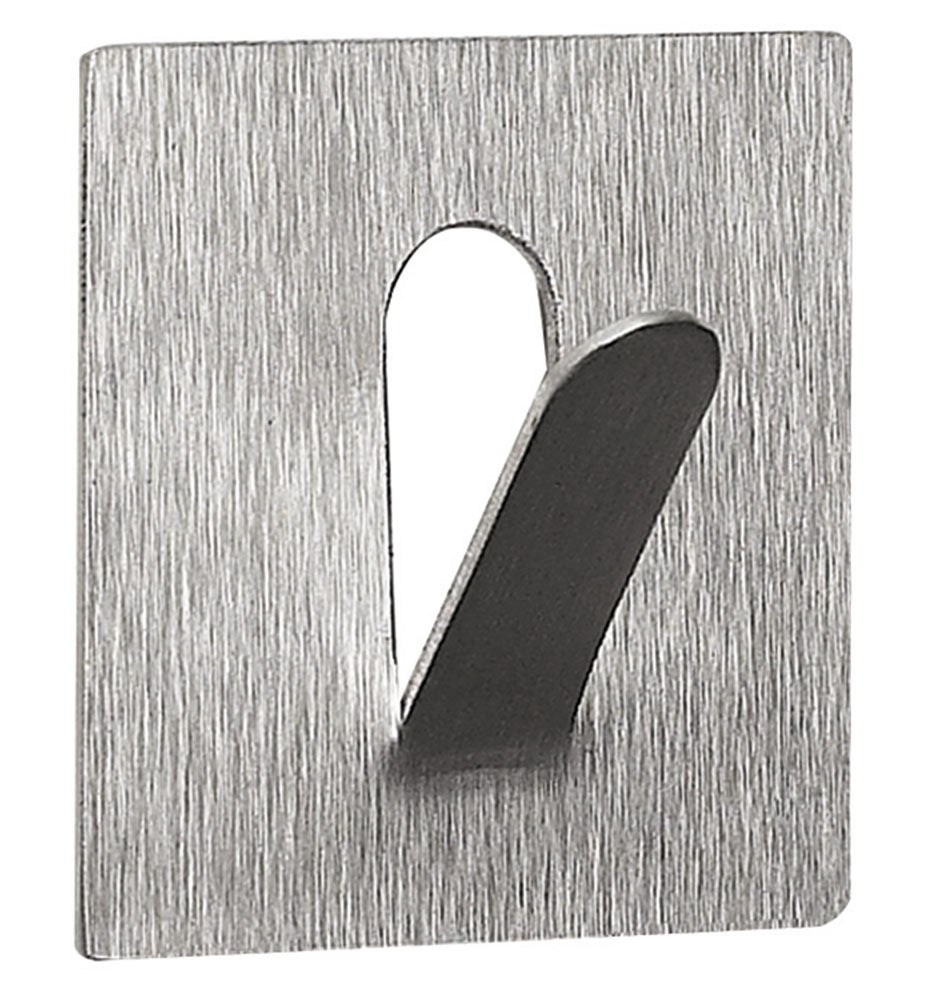Spirella Klebehaken Punzo-Square – Edelstahl, 1 kg, Klebestreifen, 4,5×4,5 cm, Chrom