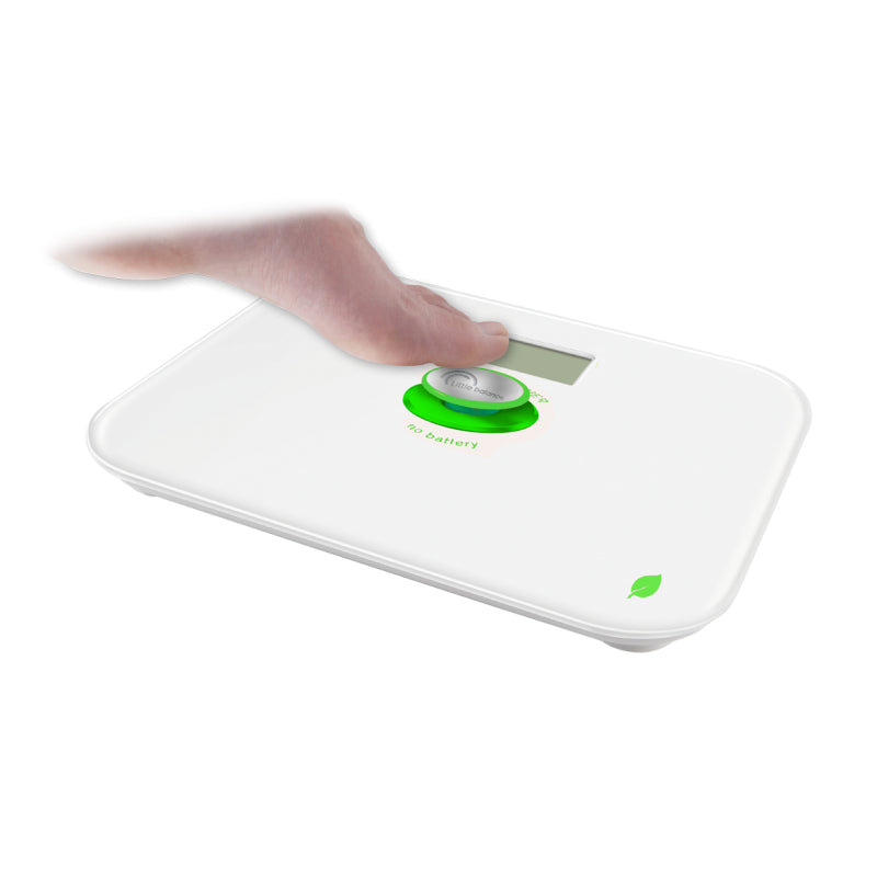 Little Balance Digitale Personenwaage – 180 kg, 100 g Genauigkeit – 36 × 32 cm – Weiss/Grün, Glas