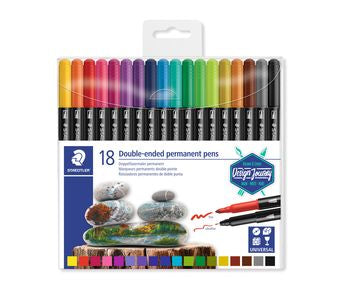 Staedtler Design Journey Permanentmarker – Doppeltspitze 3 mm – Mehrfarbig, 18er-Pack