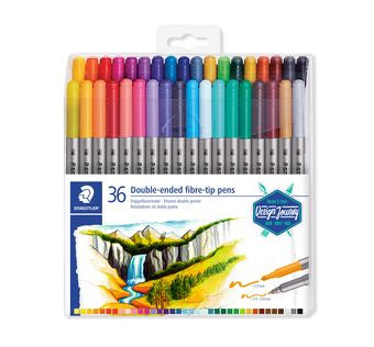 STAEDTLER Design Journey Filzstift, Doppelspitze – Pinsel + 0,8 mm, wasserbasiert, 36 Farben