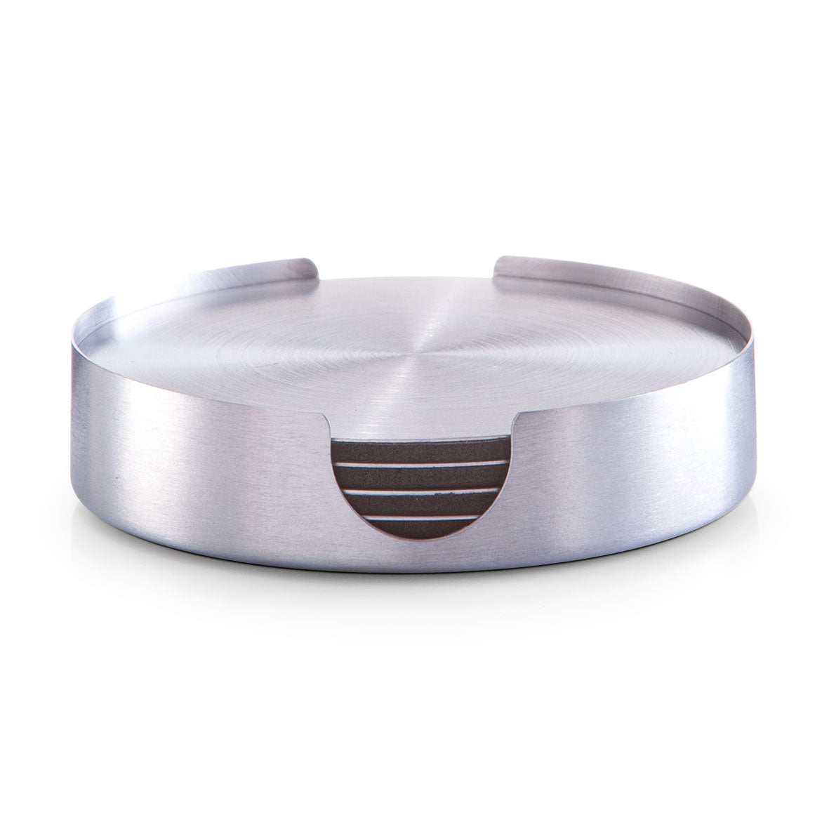 Zeller Present Glasuntersetzer – 6er Set, Ø 10 cm, Edelstahl, Anti-Rutsch-Basis