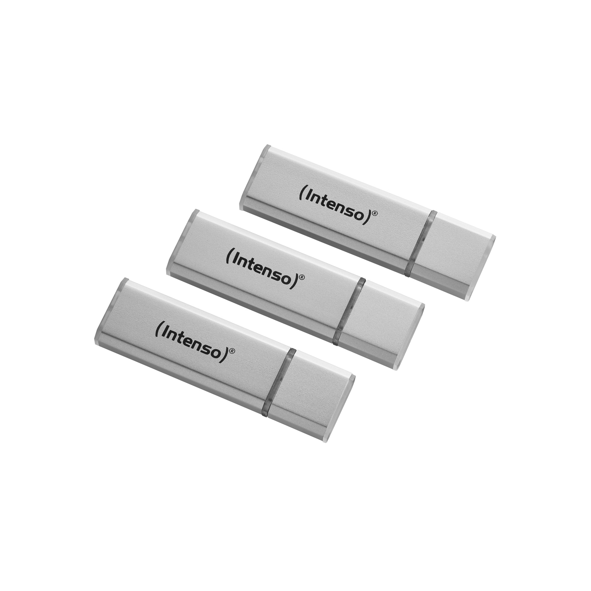 Intenso Alu Line 3×16 GB (3521473) – USB 2.0, Aluminium, Silber