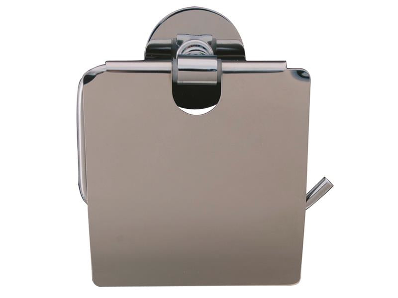 Spirella Toilettenpapierhalter mit Deckel – Edelstahl/Chrom, Wandmontage, 5,0 × 13,5 × 15,0 cm