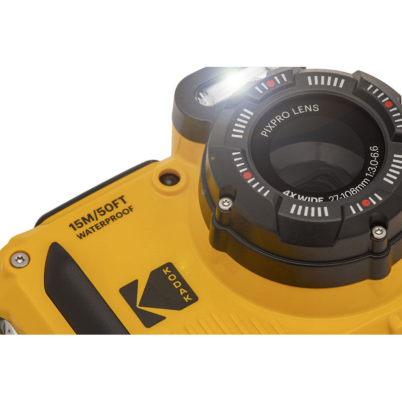 Kodak WPZ2 – Outdoor-Kompaktkamera, 16,3 MP 1/2,3", 1080p, 4× opt. Zoom, Gelb