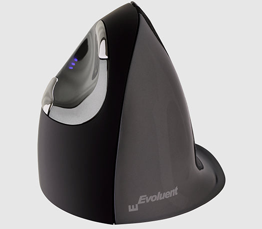 Evoluent Vertical Mouse D Medizinische Maus – kabelgebunden, Laser, anpassbare DPI, schwarz/silber