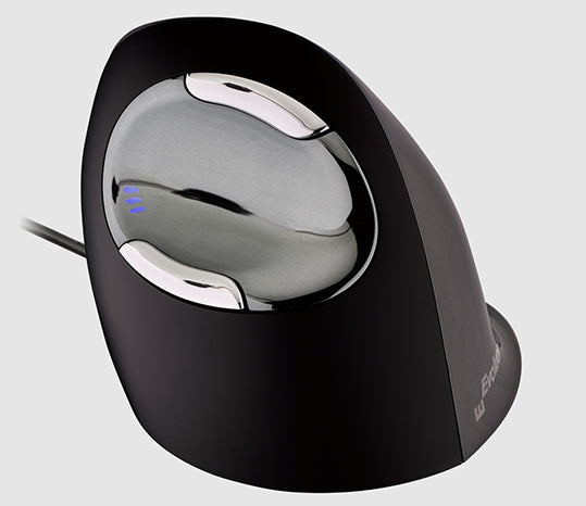 Evoluent Vertical Mouse D Medizinische Maus – kabelgebunden, Laser, anpassbare DPI, schwarz/silber