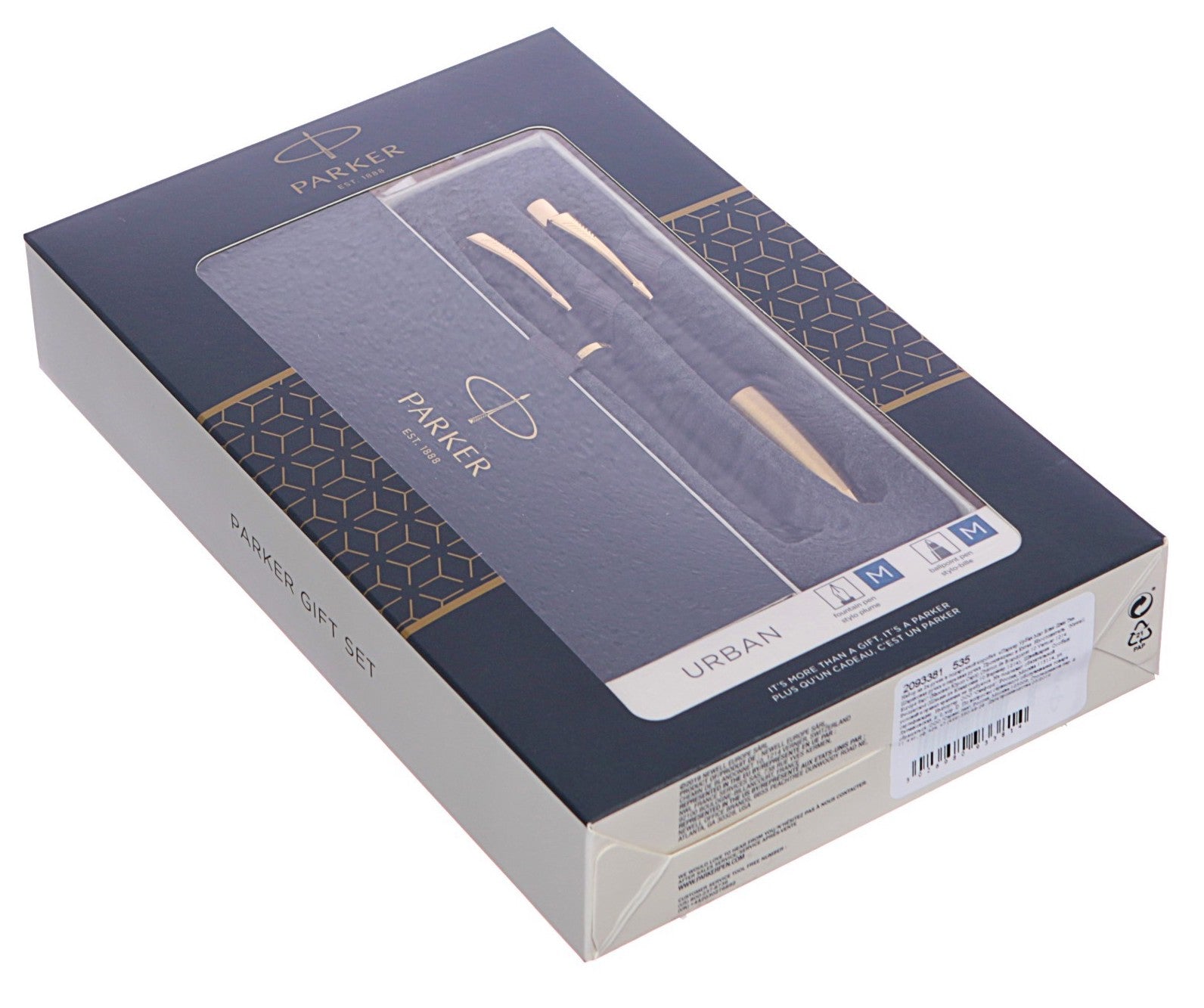 Parker DuoSet Urban Muted Black G.C. – Füllfederhalter & Kugelschreiber, Schwarz/Gold