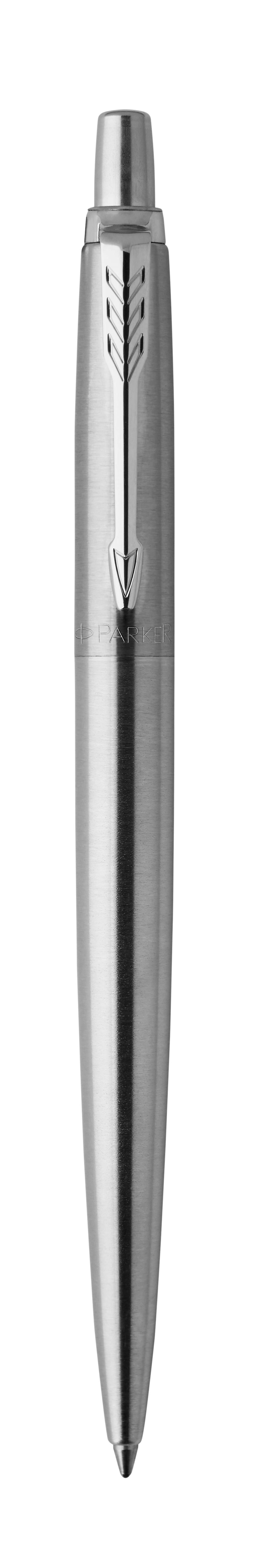 Parker Schreibset – Kugelschreiber Jotter St. Steel CT + Notizbuch – Silber, Medium, Druck, Stahl