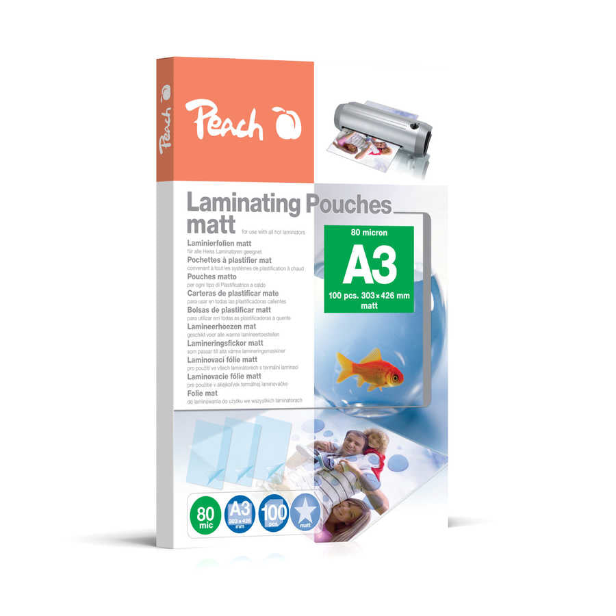 Peach S-PP580-15 Laminierfolien A3 – 80 µm, matt, 100 Stück