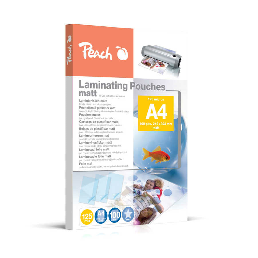 Peach Laminierfolien A4 – 125 µm, matt, 100 Stück