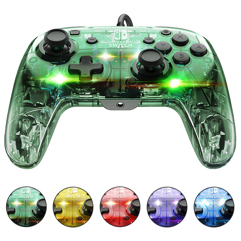 PDP Gamepad Afterglow Deluxe+ – für Nintendo Switch, Nintendo Switch OLED, USB (kabelgebunden), transparent