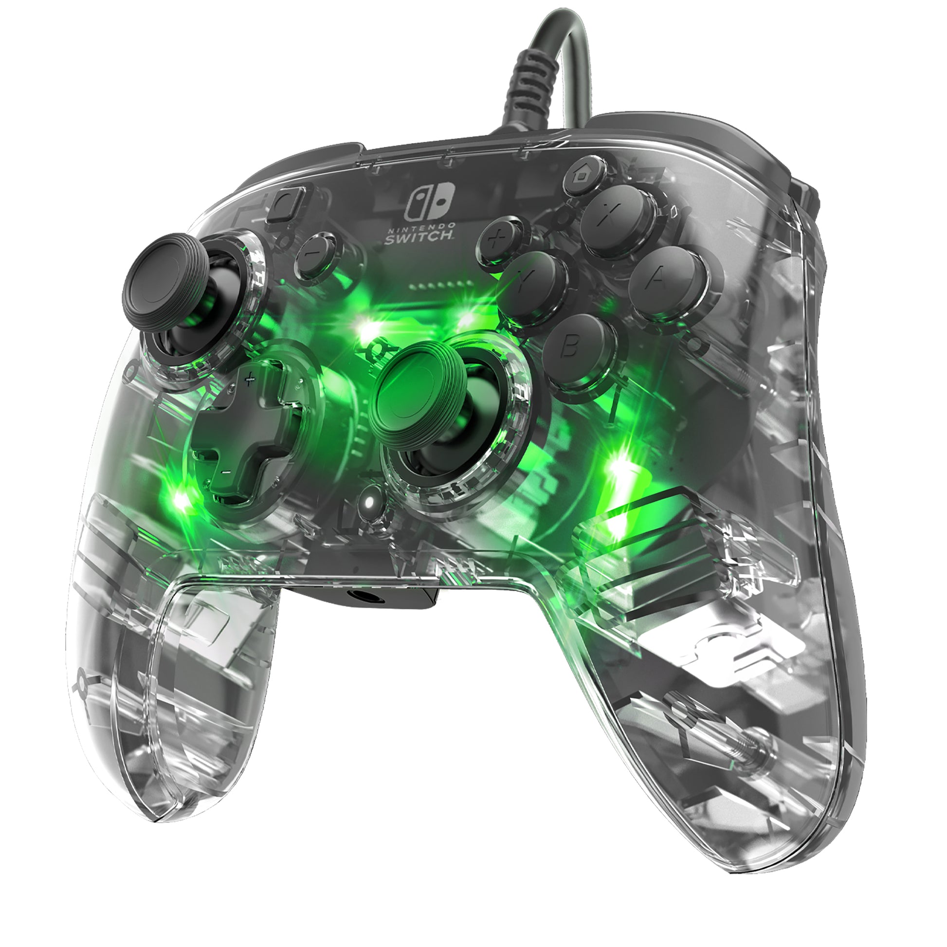 PDP Gamepad Afterglow Deluxe+ – für Nintendo Switch, Nintendo Switch OLED, USB (kabelgebunden), transparent