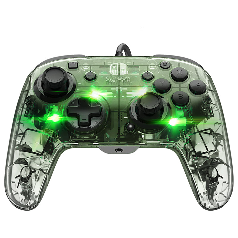 PDP Gamepad Afterglow Deluxe+ – für Nintendo Switch, Nintendo Switch OLED, USB (kabelgebunden), transparent