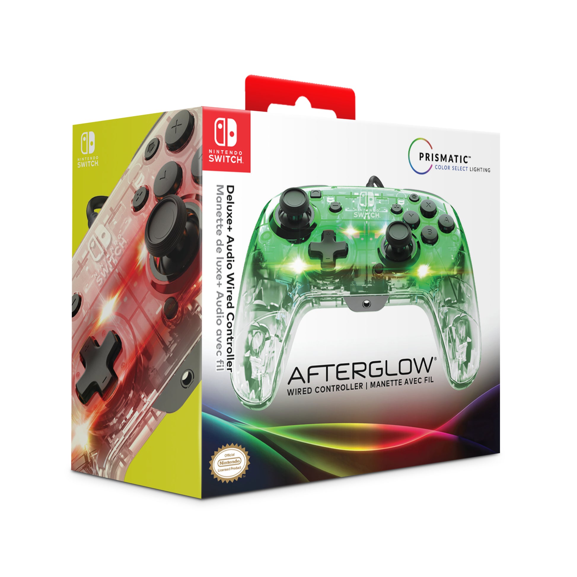 PDP Gamepad Afterglow Deluxe+ – für Nintendo Switch, Nintendo Switch OLED, USB (kabelgebunden), transparent