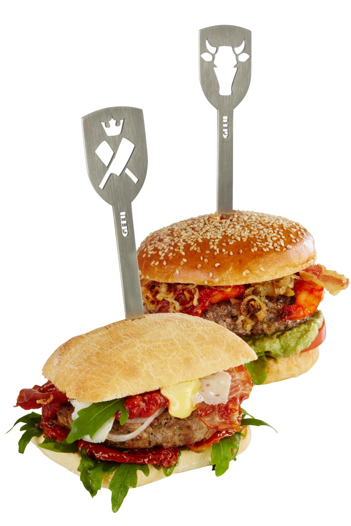 GEFU TORRO – Hamburger-Spiesse 19 cm, Edelstahl, 2 Stk., silber