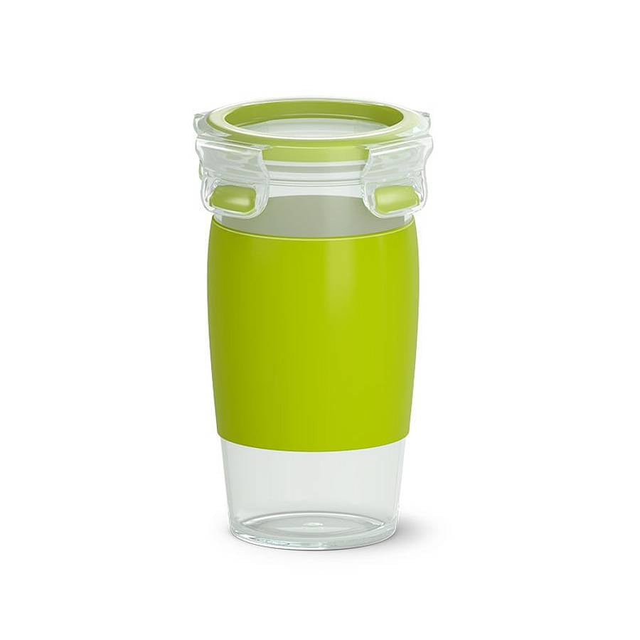 Emsa Smoothie Mug Clip & Go – 450 ml, Ø 9,1 cm, H 15,2 cm, spülmaschinenfest, grün/transparent