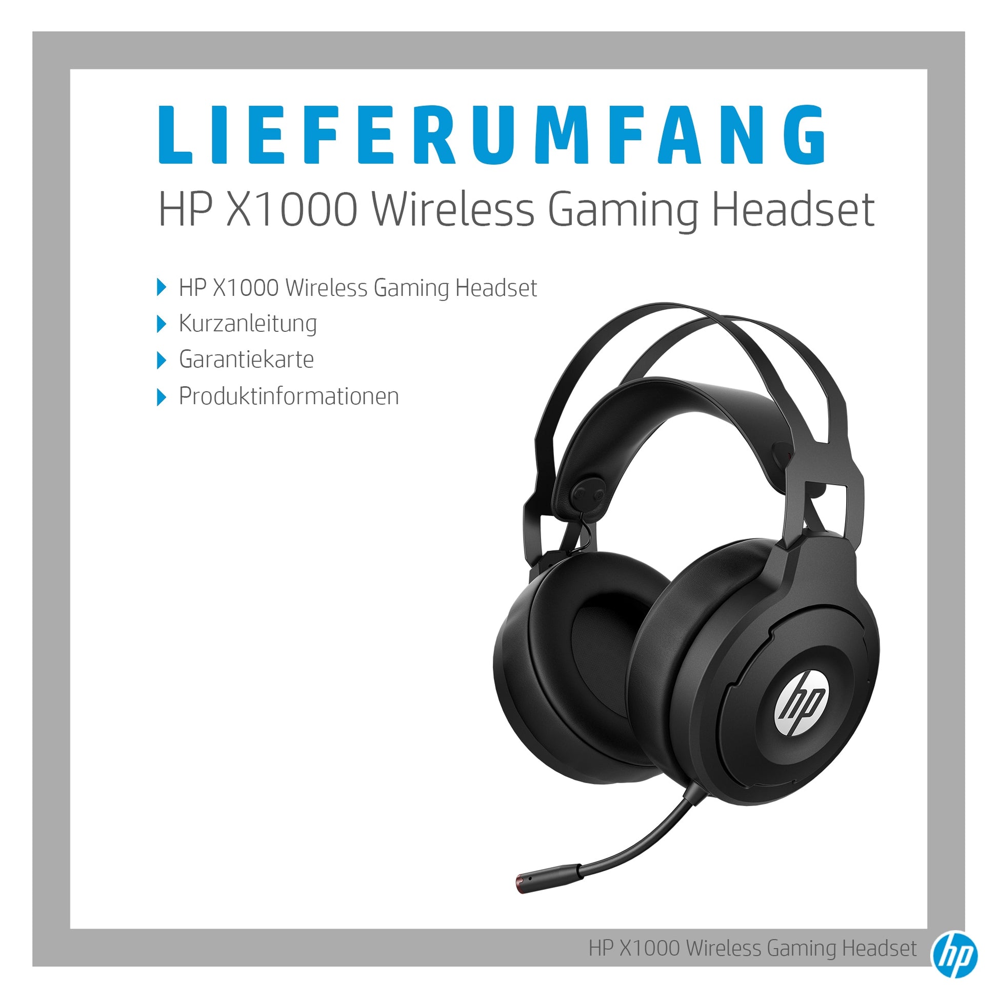 HP X1000 Gaming-Headset – Over-Ear, Stereo, Kabel + BT, USB-A, Schwarz