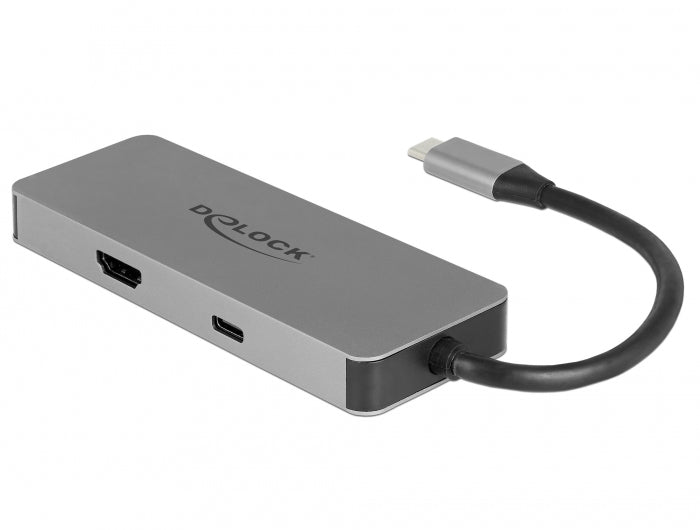 DeLOCK 87743 Dockingstation – USB-C, 1× HDMI, 3× USB-A, 87 W PD, SD/microSD, für Windows/Mac/Linux