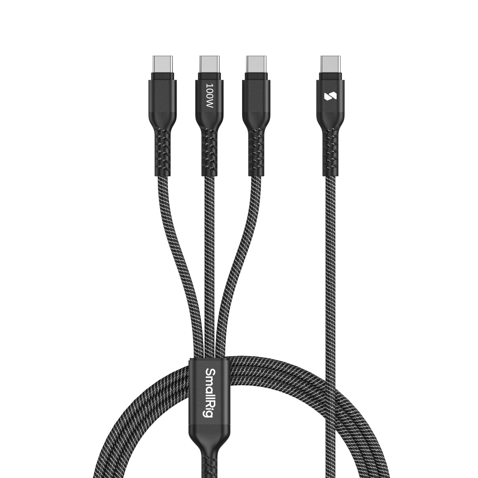 SmallRig USB-C auf 3× USB-C Kabel – USB 2.0 (480 Mbit/s) – 0,35 m – PD 100 W – Aluminium-Mantel