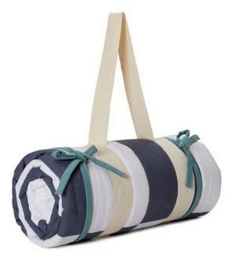 URBANARA Wohndecke – Baumwolle, Blaugrau, Naturweiss – 120 × 180 cm