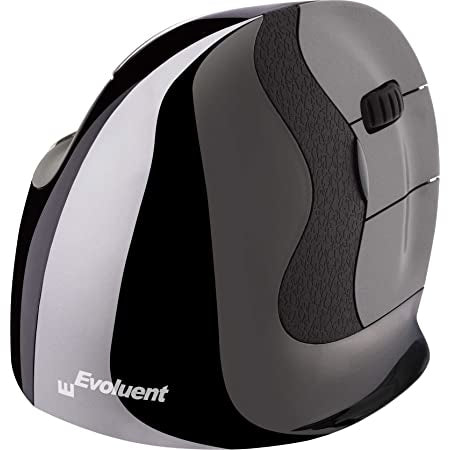 Evoluent Vertical Mouse D Ergonomische Maus – kabelgebunden, USB-A, für Rechtshänder, vertikal, schwarz/grau