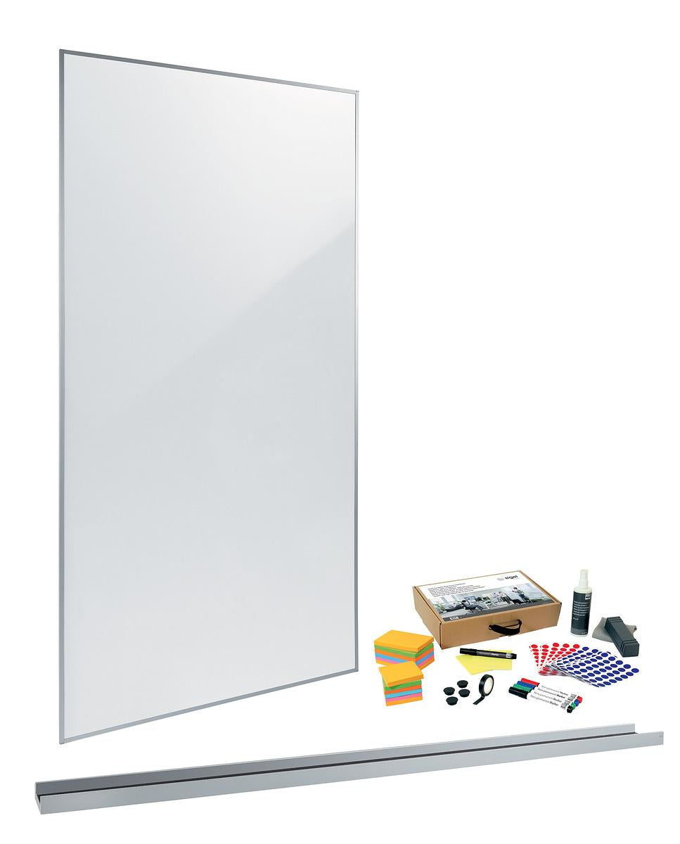 Sigel Starter-Kit – inkl. Moderationskoffer, Wandschiene, Montagesatz – für Whiteboards Meet up