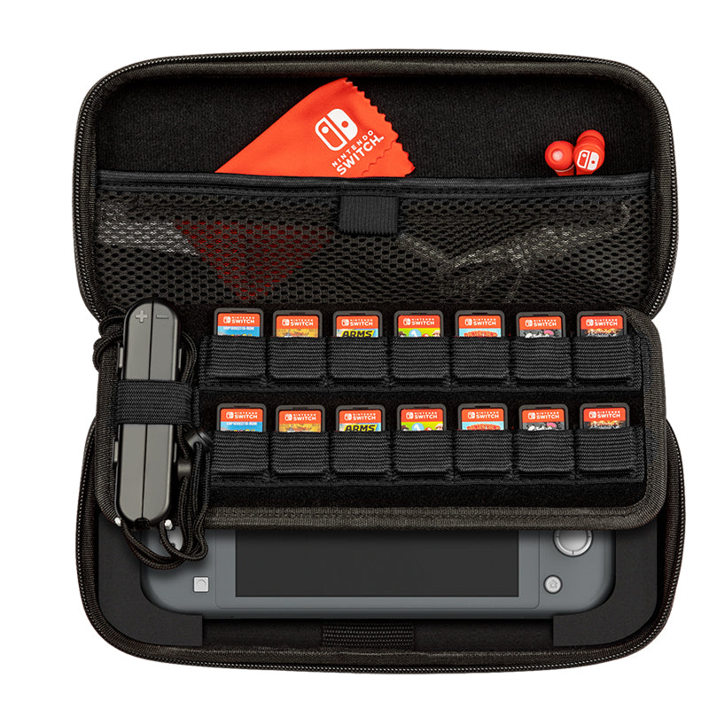 PDP Hartschalenkoffer – Halbstarr, 14 Kartenfächer – für Nintendo Switch/ Switch Lite/ Switch OLED – Schwarz